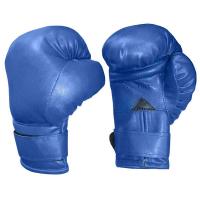 Перчатки боксерские на липучке 8oz (синие) (Материал: ПВХ) BG100-1
