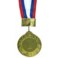 Медаль наградная 1-место большая (6,0*0,3см. с ленточкой триколор) No.96-1