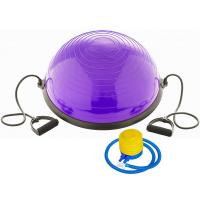 Полусфера BOSU гимнастическая, 58см., (фиолетовый) в комплекте с эспандером и насосом BOSU055-19