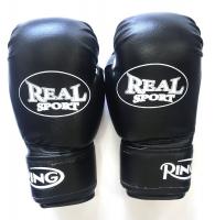 Перчатки боксерские REAL SPORT 8 унций, черный