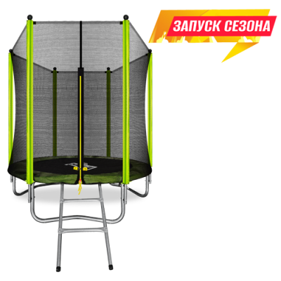 Батут 6FT с внешней страховочной сеткой и лестницей, светло-зеленый, ARLAND ARL-TN-0603_O_LG